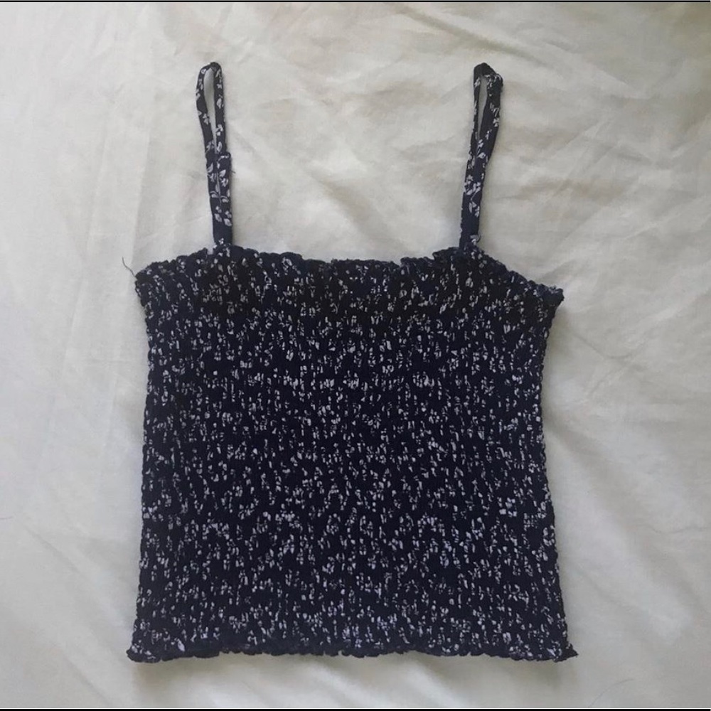 brandy melville navy floral tank
